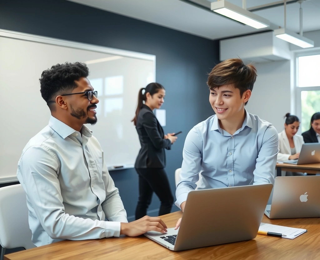 Professional development training session with mentorship and career coaching