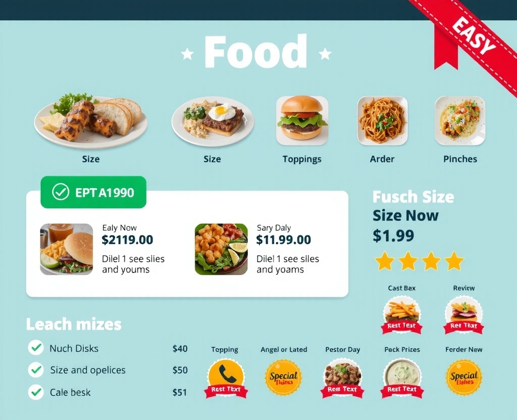 Detailed restaurant menu with food items and customization options