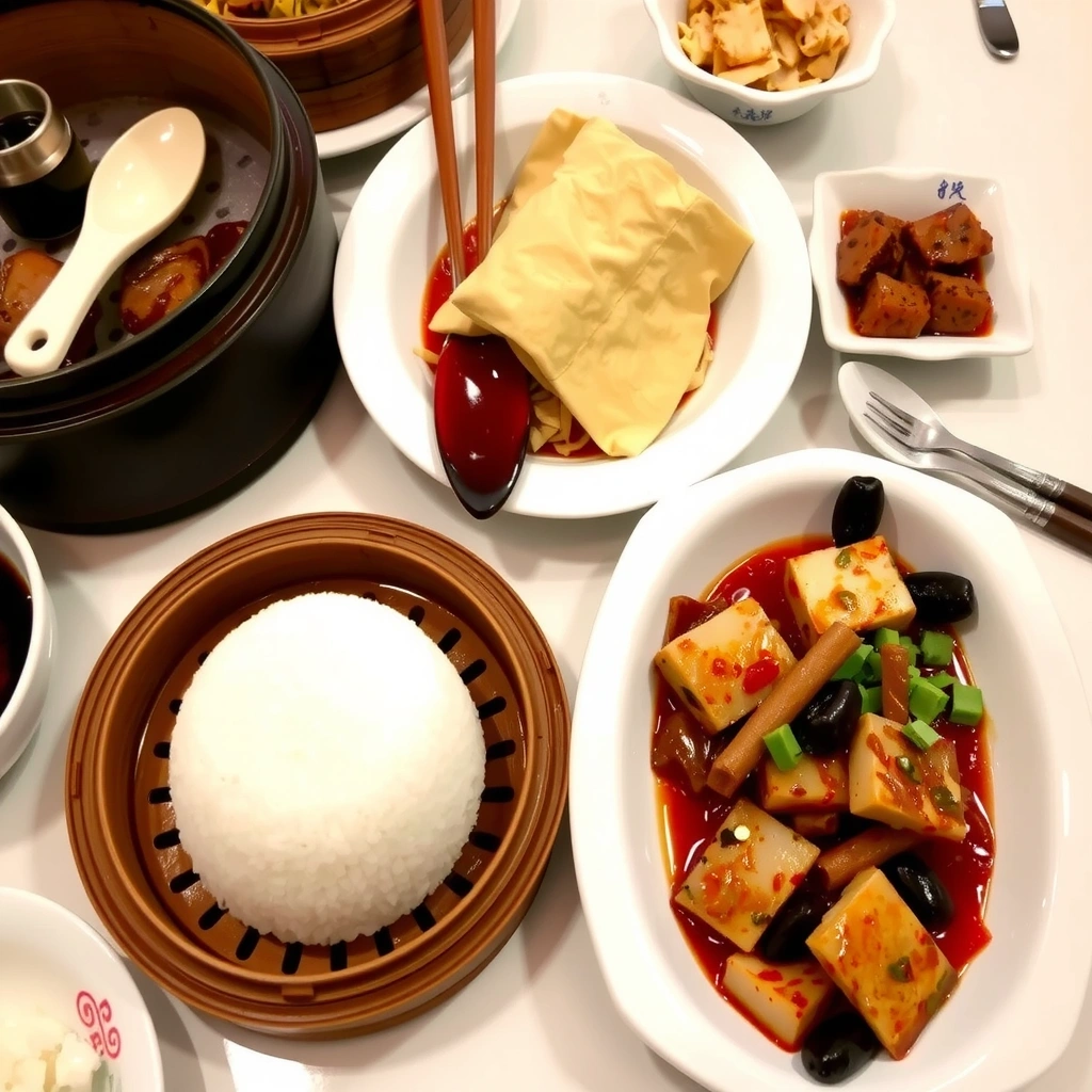 Chinese cuisine featuring dim sum and noodles