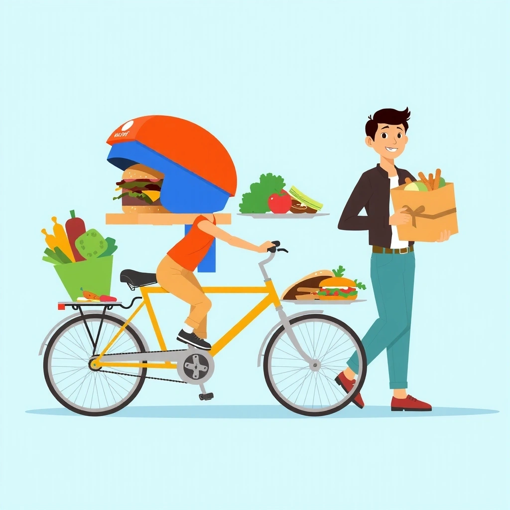 Food delivery service showcasing variety of cuisines