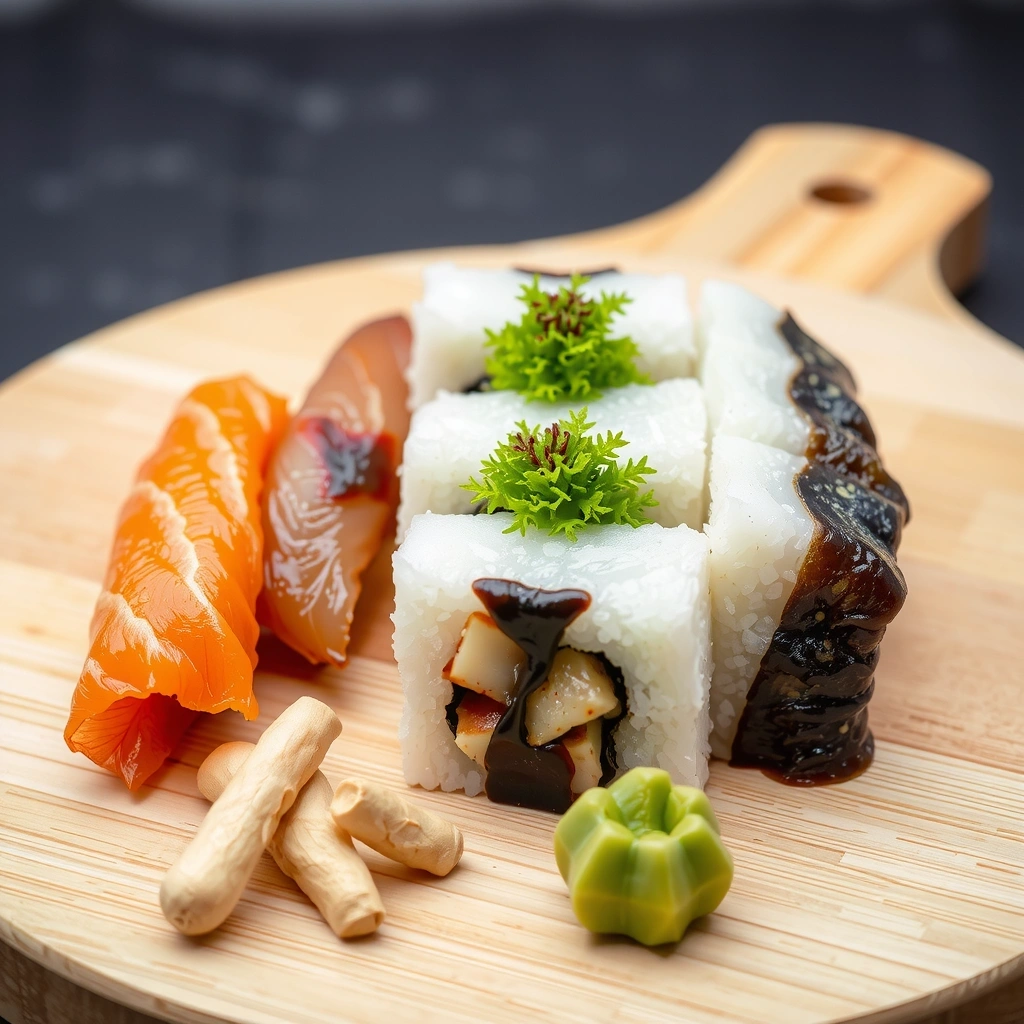 Japanese sushi and seafood dishes